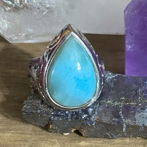 Sterling Silver .925 Larimar Ring